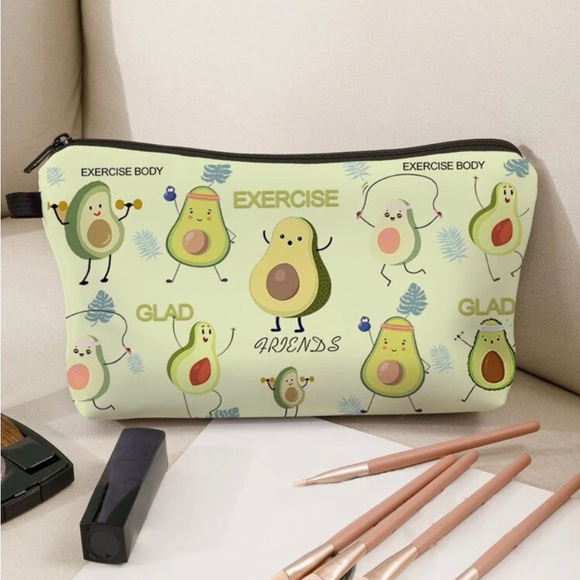 🥑🆕 Happy Avocados Makeup Bag or Pencil Case - Picture 3 of 4